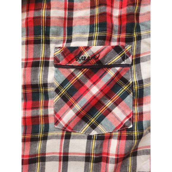 Victoria Secret Pajama Set Red Plaid Long Sleeve Metallic Threads Size M - Picture 2 of 7